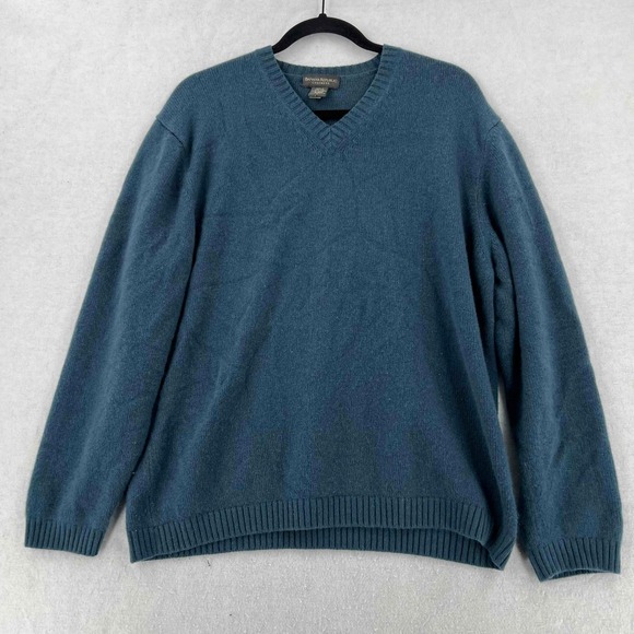 Banana Republic Other - Banana Republic Sweater Mens Blue Cashmere V Neck Long Sleeve Size Large